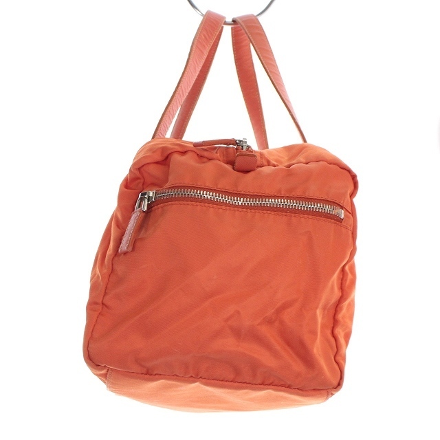 PRADA(プラダ)のプラダ ハンドバッグ ボストンバッグ ロゴ ナイロン オレンジ レディースのバッグ(ハンドバッグ)の商品写真