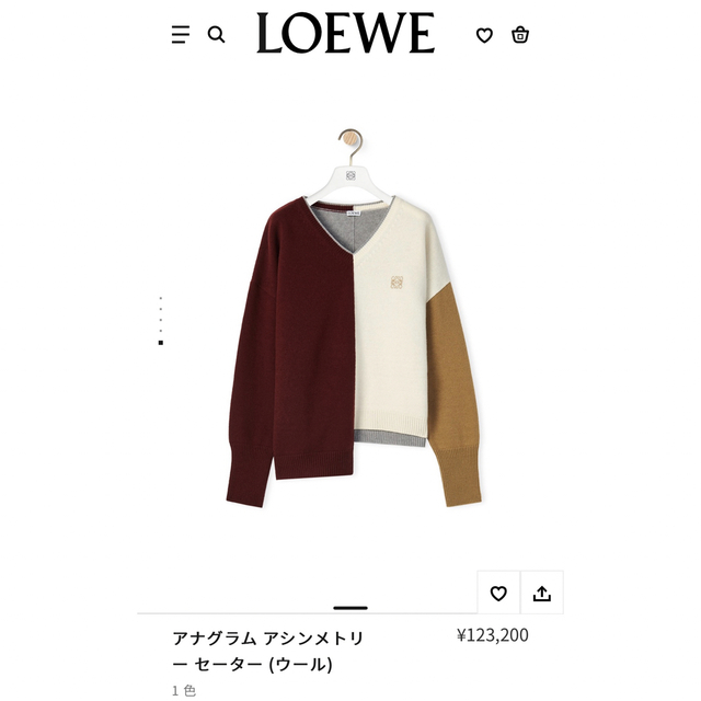 LOEWE - LOEWEロエベ　アシンメトリーセーター(ウール)