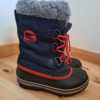 ソレル(SOREL)のSOREL ユートパックナイロン 19cm USED  ネイビー×紐赤(ブーツ)