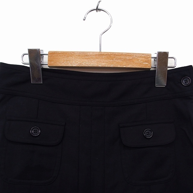 ASPESI(アスペジ)のアスペジ スカート フレア ひざ丈 ウール タック サイドジップ 無地 40 黒 レディースのスカート(ひざ丈スカート)の商品写真