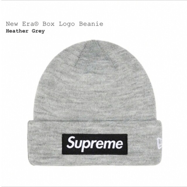 Supreme New Era Box Logo Beanie Greyニット帽/ビーニー