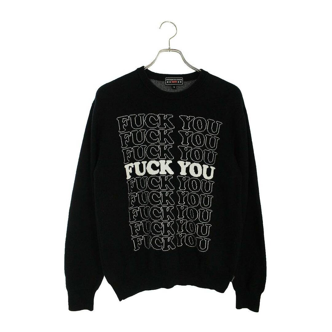 シュプリーム ×ヒステリックグラマー HYSTERIC GLAMOUR 17AW Fuck You Sweater FUCKYOU総柄ニット メンズ S