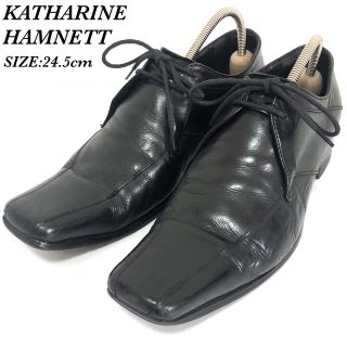 キャサリンハムネット(KATHARINE HAMNETT)の♣️キャサリンハムネット 革靴 ビジネスシューズ  レザー ブラック 24.5(ドレス/ビジネス)