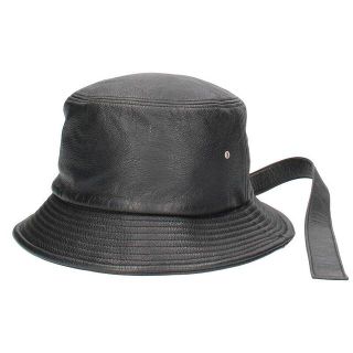 ピースマイナスワン(PEACEMINUSONE)のピースマイナスワン PMO LEATHER BUCKET HAT #1 レザーバケットハット帽子 メンズ(帽子)