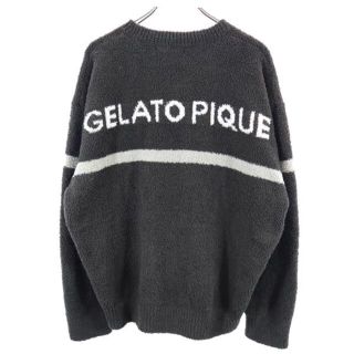 ジェラートピケ(gelato pique)のジェラートピケ オム バックロゴ ニット M グレー gelato pique HOMME 長袖 セーター ルームウェア メンズ 【中古】  【230201】(ニット/セーター)