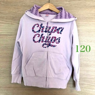 ユニクロ(UNIQLO)の120 UNIQLO パーカー Chupa Chups 紫 女の子 子供服(Tシャツ/カットソー)