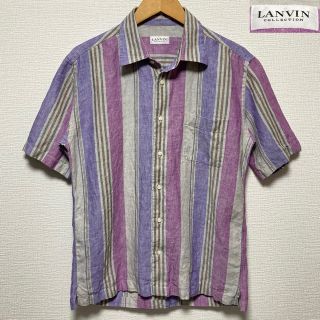 ランバンコレクション(LANVIN COLLECTION)のランバンコレクション　リネンシャツ　ストライプ　LANVIN　美品　アロハ　麻(シャツ)