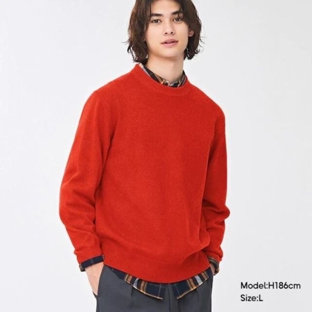 GU - GU ニット ラムブレンドクルーネックセーター オレンジ XLの通販