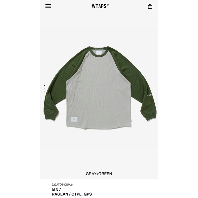 W)taps(ダブルタップス)のWTAPS IAN RAGLAN CTPL .GPS 02 メンズのトップス(Tシャツ/カットソー(七分/長袖))の商品写真