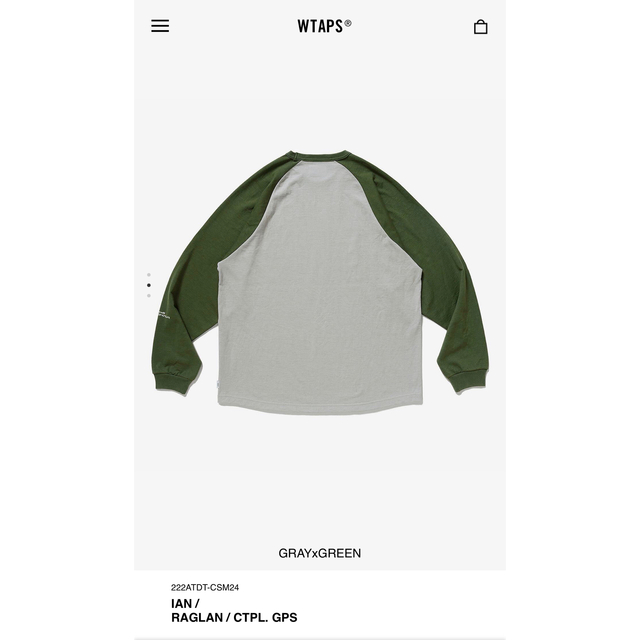 W)taps(ダブルタップス)のWTAPS IAN RAGLAN CTPL .GPS 02 メンズのトップス(Tシャツ/カットソー(七分/長袖))の商品写真