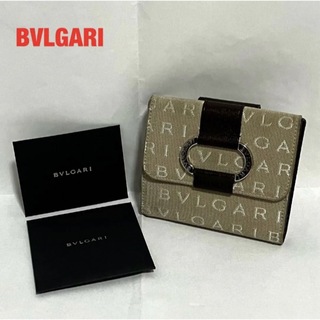 【希少】BVLGALI　ブルガリ　二つ折り財布　ロゴマニア　付属品付き　美品