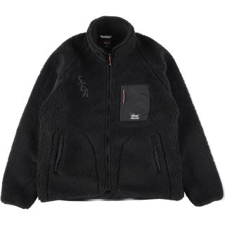 WIND AND SEA ウィンダンシー ジャケット サイズ:L 22AW NANGA ナンガ ボアフリース ジャケット Boa fleece Jacket ブラック 黒 アウター ブルゾン コラボ【メンズ】