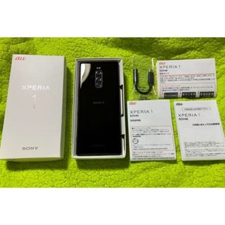 エクスペリア(Xperia)の★TVが観れる！★美品XPERIA１auＳＯＶ４０黒★判定○付属品完備★オマケ付(スマートフォン本体)