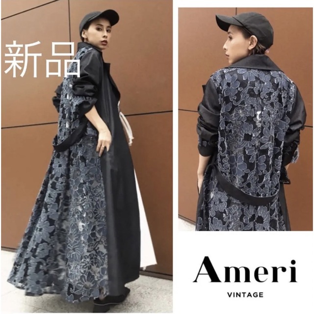 新品✨AMERI VINTAGE バックレースコート デニム 華やかレース