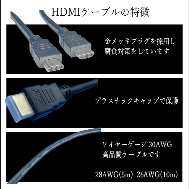 特価 3m HDMIケーブル 3D 4K ネットワーク ハイスピードVer2.0 スマホ/家電/カメラのテレビ/映像機器(映像用ケーブル)の商品写真