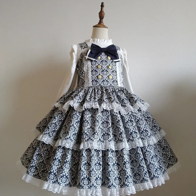 ダマスクティアードワンピース130~140㎝ キッズ/ベビー/マタニティのキッズ服女の子用(90cm~)(ワンピース)の商品写真