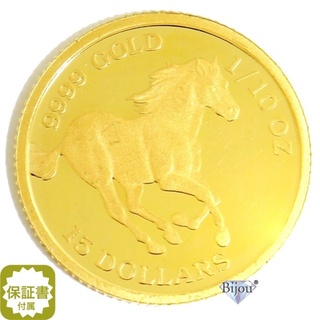 純金 ツバルホース金貨 1/10オンス K24 流通品  3.11g 金 ゴールド 馬 コイン クリアケース付 保証書付(貨幣)