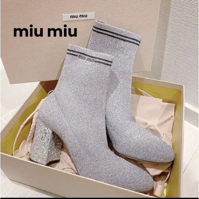 最終お値下げ!】 miumiu ミュウミュウ ソックスブーツ 売れ筋がひ