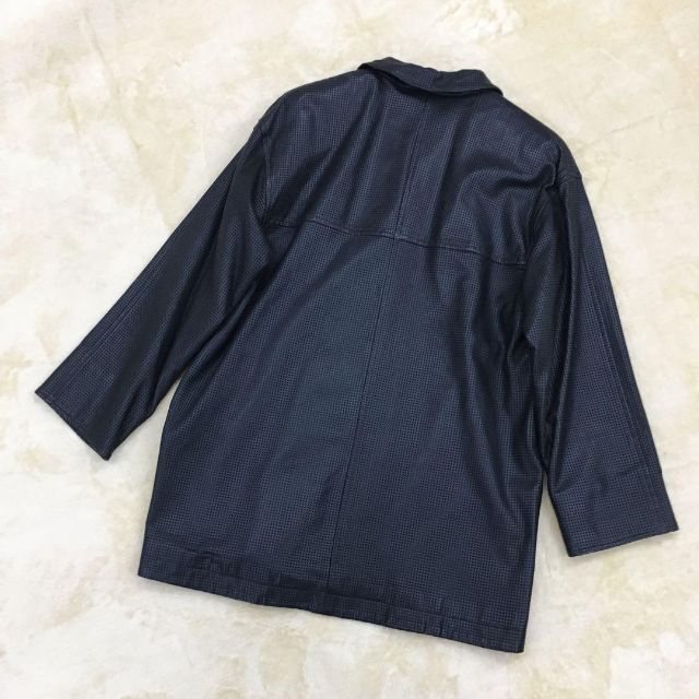 ジャケット/アウターブラック シャドウ 羊革 パンチングレザーコート  Fサイズ 黒 日本製