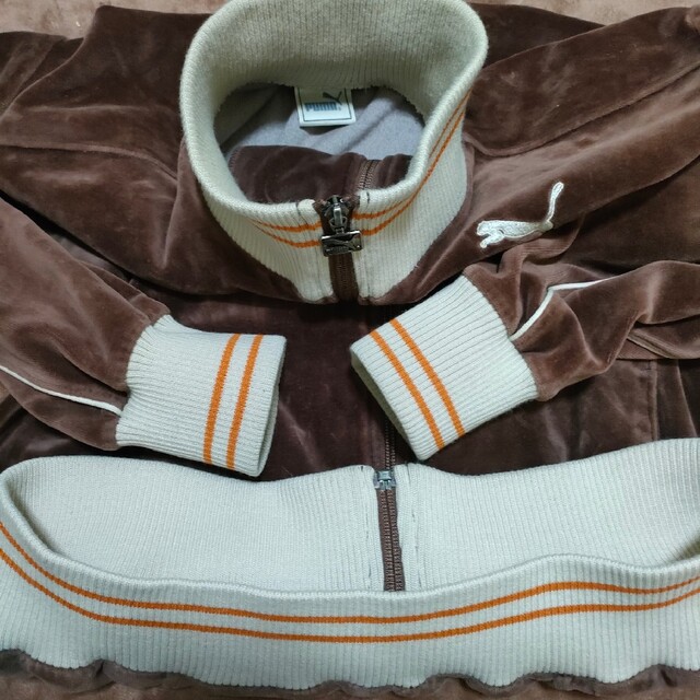 PUMA - PUMA M トラックジャケット ベロア 古着 ハイネック ブラウン