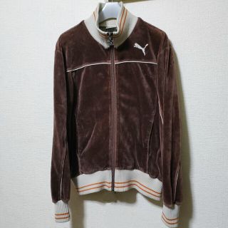 PUMA　プーマ　トラックジャケット　ジャージ　ハイネック　ベージュ　黒色　XL