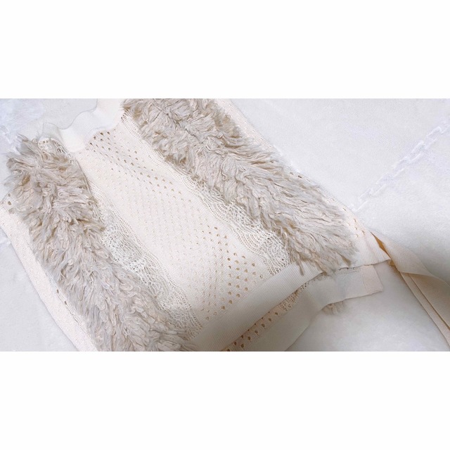 mame(マメ)の美品 LEINWANDE Mixed Fringe Crop Top レディースのトップス(ベスト/ジレ)の商品写真