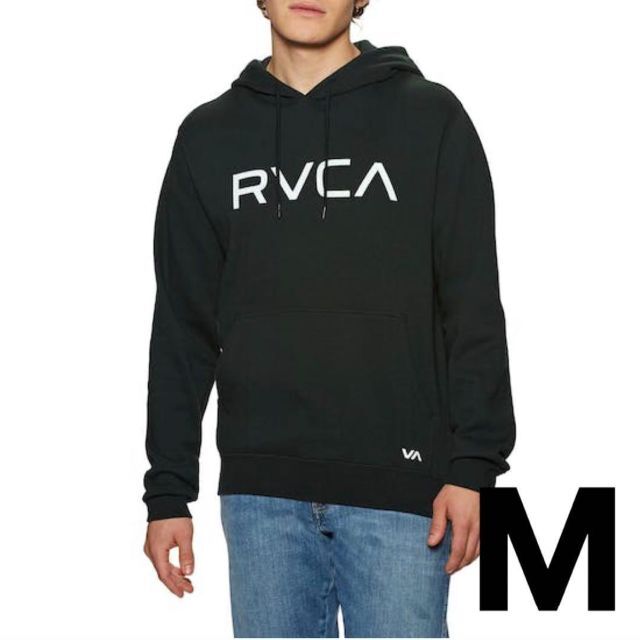 RVCA ルーカ ビックロゴ パーカー　人気　ブラック　新品 メンズ　黒 M