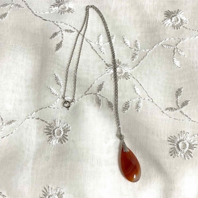 ヴィンテージネックレス 縞瑪瑙 シマメノウ めのう レディースのアクセサリー(ネックレス)の商品写真