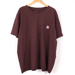 カーハート(carhartt)のカーハート 半袖Ｔシャツ 胸ポケット ワンポイントロゴ トップス 大きいサイズ メンズ XXLサイズ ブラウン Carhartt(Tシャツ/カットソー(半袖/袖なし))