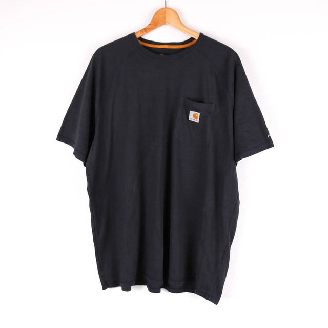 カーハート 半袖Ｔシャツ ラウンドネック 胸ポケット トップス 大きいサイズ メンズ XXLサイズ ブラック Carhartt