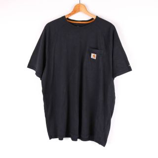 カーハート(carhartt)のカーハート 半袖Ｔシャツ ラウンドネック 胸ポケット トップス 大きいサイズ メンズ XXLサイズ ブラック Carhartt(Tシャツ/カットソー(半袖/袖なし))