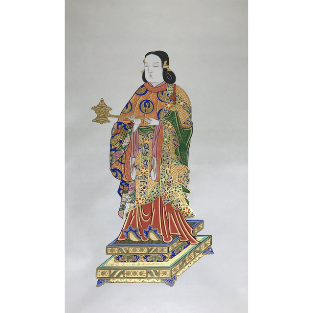 新品特注品‼️浄土真宗大谷派『聖徳太子・七高僧』本金襴表装　肉筆画 エンタメ/ホビーの美術品/アンティーク(絵画/タペストリー)の商品写真