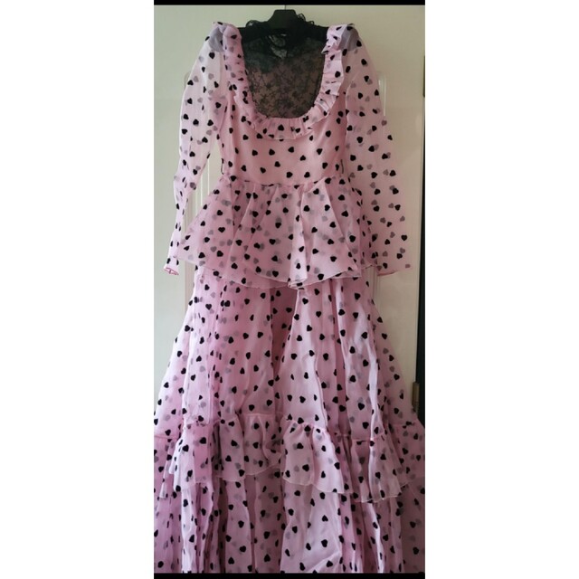 VALENTINO』定価150万円 ピンクハート柄 ロングドレス ワンピ 40 VALENTINO』定価150万円 ピンクハート柄 ロングドレス ワンピ 40