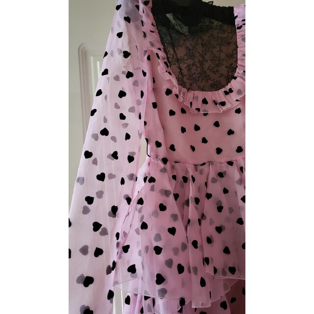 VALENTINO』定価150万円 ピンクハート柄 ロングドレス ワンピ 40 VALENTINO』定価150万円 ピンクハート柄 ロングドレス ワンピ 40