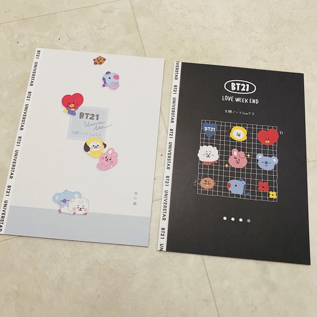 BT21(ビーティーイシビル)の新品　BT21  ノート　まとめ売り　4冊 インテリア/住まい/日用品の文房具(ノート/メモ帳/ふせん)の商品写真