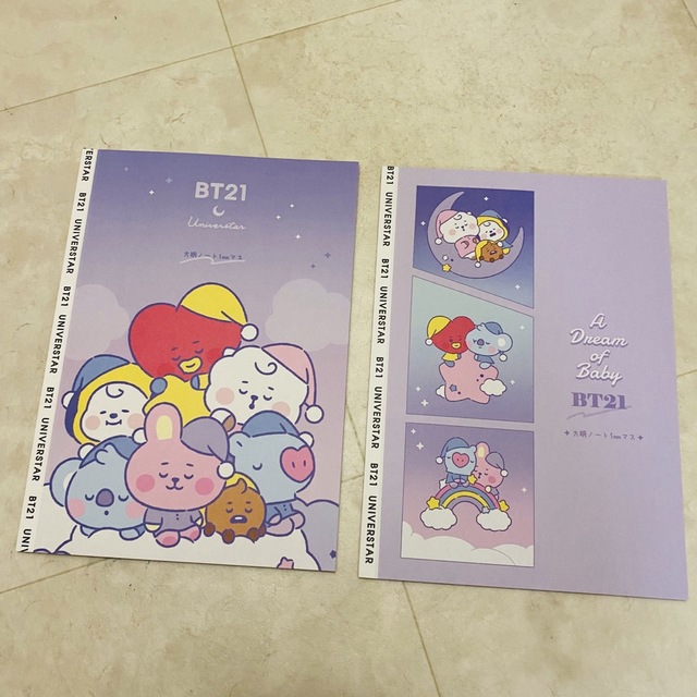 BT21(ビーティーイシビル)の新品　BT21  ノート　まとめ売り　4冊 インテリア/住まい/日用品の文房具(ノート/メモ帳/ふせん)の商品写真