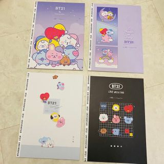 ビーティーイシビル(BT21)の新品　BT21  ノート　まとめ売り　4冊(ノート/メモ帳/ふせん)