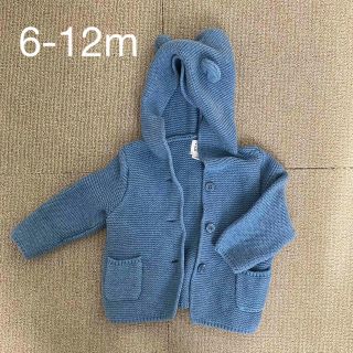 ベビーギャップ(babyGAP)の値下げ★Baby GAP くま耳ニットカーディガン ブルー 6-12m(カーディガン/ボレロ)