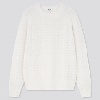 ユニクロ(UNIQLO)のユニクロ ライトスフレヤーンポインテールクルーネックセーター(ニット/セーター)