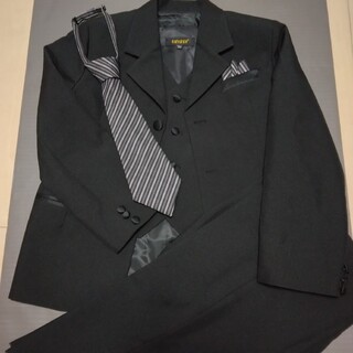 卒業式　男の子　スーツ5点セット　150　ブラック　フォーマル(ドレス/フォーマル)