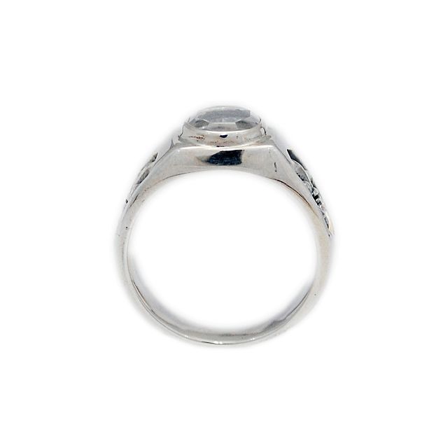 フルール ド リスホワイトクォーツ925シルバーリング 925刻印KS-R018 メンズのアクセサリー(リング(指輪))の商品写真