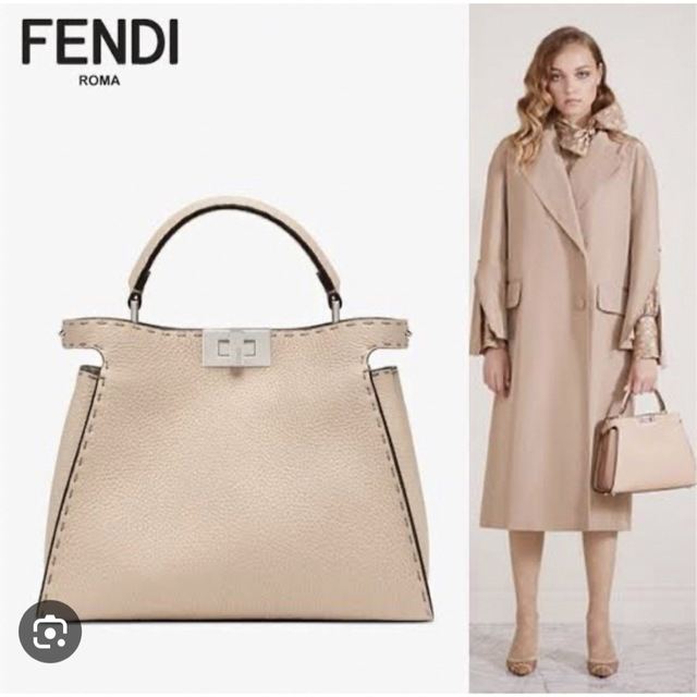 FENDI(フェンディ)のFENDI フェンディ　ピーカブー　エッセンシャリー　ピンク　ベージュ　セレリア レディースのバッグ(ハンドバッグ)の商品写真