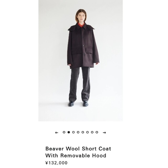 22aw Overcoat Beaver Wool Short Coat