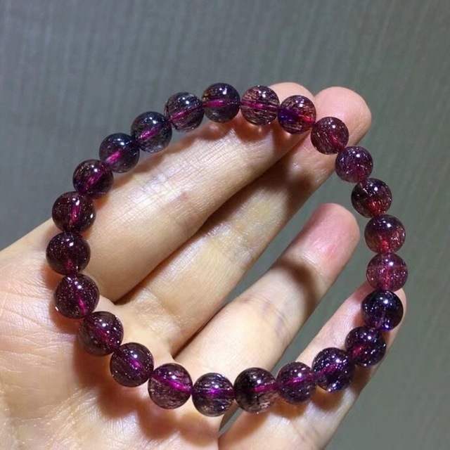 ⭐︎【高級】フラワー パープルルチル スーパーセブン ブレスレット 7.6mm-
