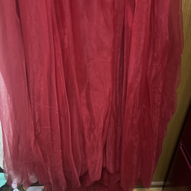 ロングドレス　赤　オフショル 1