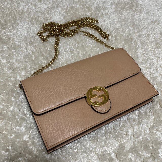 逆輸入 Gucci - GUCCI グッチ チェーンウォレット 財布 ピンク