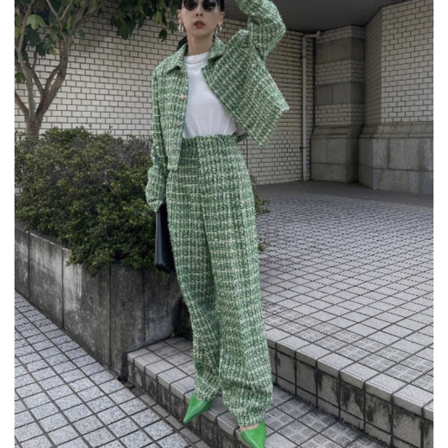 値下げ!ameri vintage PLAYFUL TWEED PANTS 新品 | vaisand.com