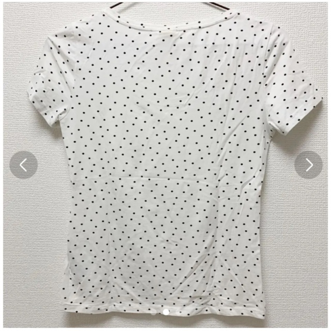 H&M(エイチアンドエム)の【H&M】ホワイト×ブラック　ドットTシャツ メンズのトップス(Tシャツ/カットソー(半袖/袖なし))の商品写真