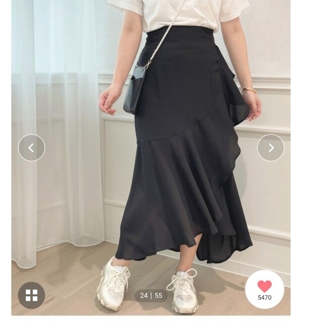 one after another NICE CLAUP(ワンアフターアナザーナイスクラップ)の即購入OK♡apresjour アシメティアードスカート レディースのスカート(ロングスカート)の商品写真