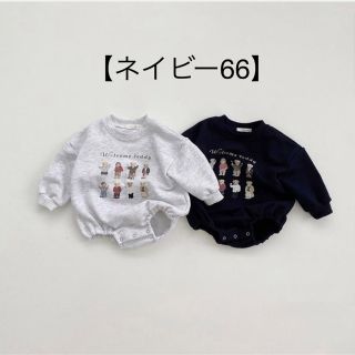 ⭐︎即納⭐︎韓国子供服　ベビー冬服　クマプリント　ロンパース　カバーオール(ロンパース)